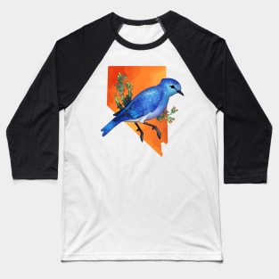 Nevada Mountain Bluebird and Sagebrush Baseball T-Shirt